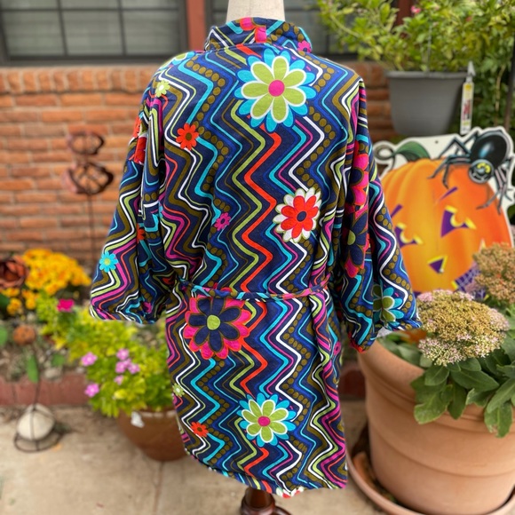 Tepper Jackson • Multi-Colors • Hippie • Floral • Geometric • Robe • S/Medium - Picture 2 of 16